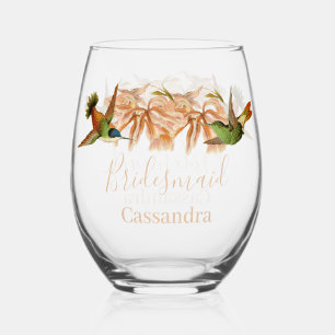 Hochzeit Bridesmaids Geschenk Hummingbird Wasserco Weinglas Ohne Stiel