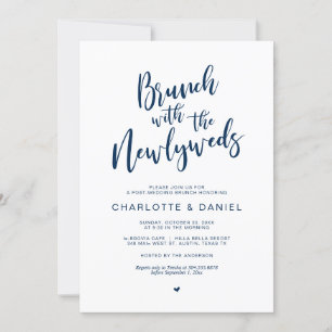 Hochzeit, Brunch mit den Neuvermählten, Marine Einladung