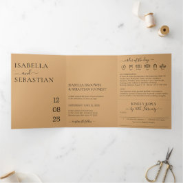 Hochzeit Burly Wood San Alles in einem Set bitte a Dreifach Gefaltete Einladung