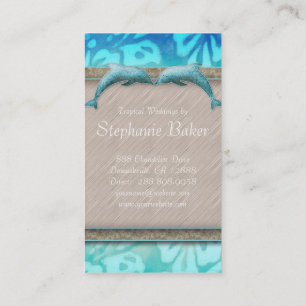Hochzeit Business Card Beach Dolphin Hibiskus Visitenkarte