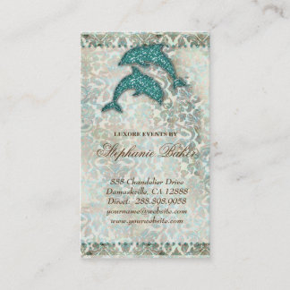 Hochzeit Business Card Beach Dolphin Vintag Visitenkarte
