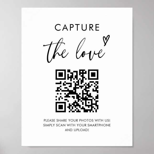 Hochzeit Capture The Love Foto Teilen QR-Code Schi Poster (Vorne)