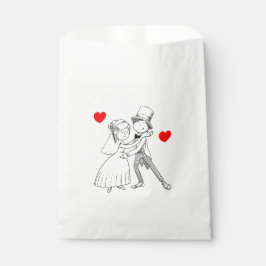 Hochzeit Cartoon Braut Groom Rot Nur verheiratet Geschenktütchen