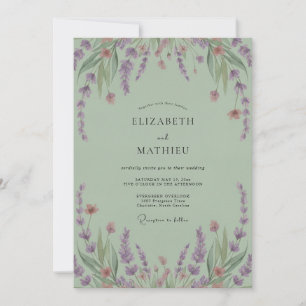 Hochzeit Celadon Amethyst Wisteria Einladung