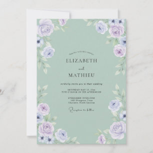 Hochzeit Celadon Blaugrünrose Einladung