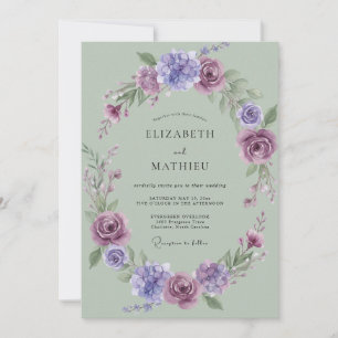 Hochzeit Celadon Lavendel Pfingstrose Einladung