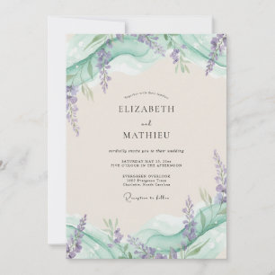 Hochzeit Celadon Lila Wisteria Einladung
