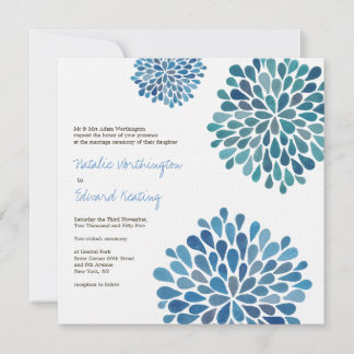 Hochzeit Cerulean Blue Blume blüht Einladung