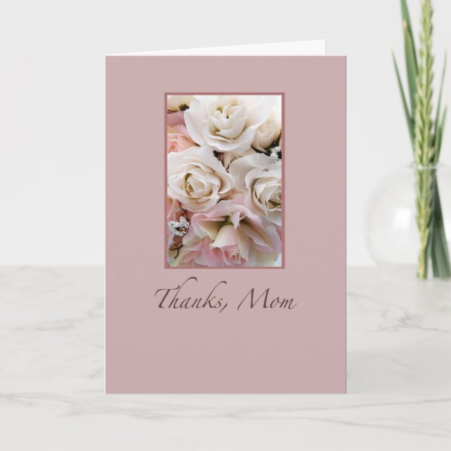 Hochzeit, Dank Mama, Rose Dankeskarte (Vorderseite)