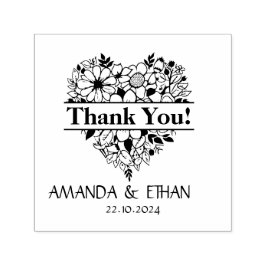 Hochzeit Danke an Blume Herzthema Permastempel