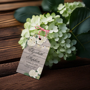 Hochzeit Danke Blume String Lights Rustikales Holz Geschenkanhänger