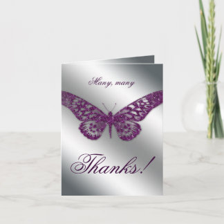 Hochzeit Danke, Cards Butterfly Sparkle Lila Dankeskarte