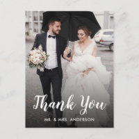 Hochzeit Danke Custom Foto White Script