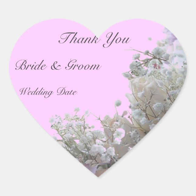 Hochzeit Danke, dass Sie Heart Sticker (Vorderseite)