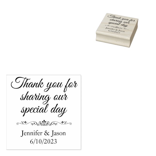 Hochzeit Danke, dass Sie Text Rubber Briefmarke Gummistempel (Stempel)