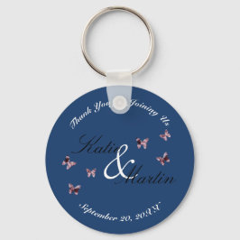 Hochzeit danke dir, dass du Pink Butterflies hälts Schlüsselanhänger