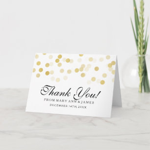 Hochzeit "Danke" Faux Goldfolie Glitterlichter Dankeskarte