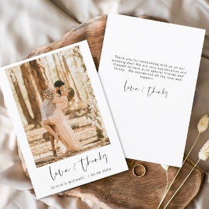 Hochzeit Danke Foto Einfach Minimalistisch