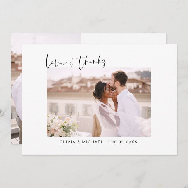 Hochzeit Danke Foto Minimalistisch Simple (Vorne/Hinten)