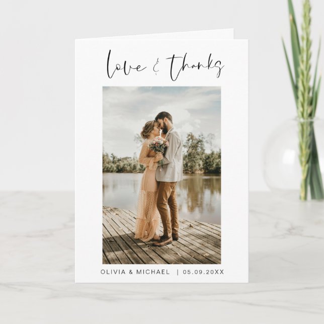 Hochzeit Danke Foto Minimalistisch Simple (Vorderseite)