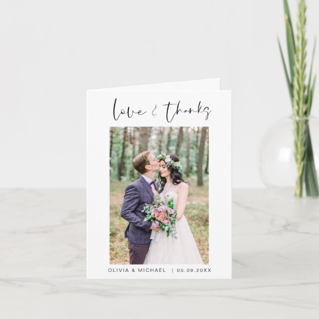 Hochzeit Danke Foto Minimalistisch Simple (Vorderseite)