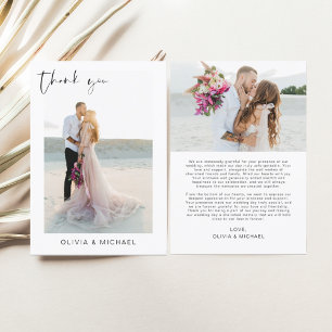 Hochzeit Danke Foto Minimalistische Karte