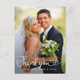 Hochzeit Danke | Handgeschriebenes Skript über Fot Postkarte