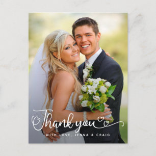 Hochzeit Danke Handgeschriebenes Skript über Fot Postkarte