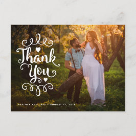 Hochzeit Danke | Handgeschriebenes Skript über Fot Postkarte