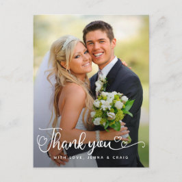 Hochzeit Danke | Handgeschriebenes Skript über Fot Postkarte