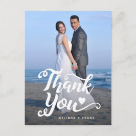 Hochzeit Danke | Handgeschriebenes Skript über Fot Postkarte