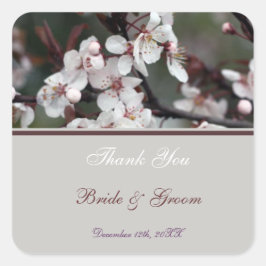 Hochzeit danke Ihnen Aufkleber, Karte, etc. Quadratischer Aufkleber