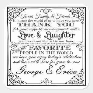 Hochzeit danke Ihnen Aufkleber mr& mrs favorisiere