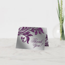 Hochzeit danke Ihnen Karten Leaf Sparkle Lila