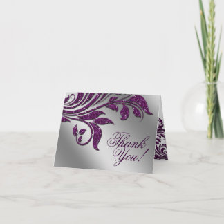 Hochzeit danke Ihnen Karten Leaf Sparkle Lila