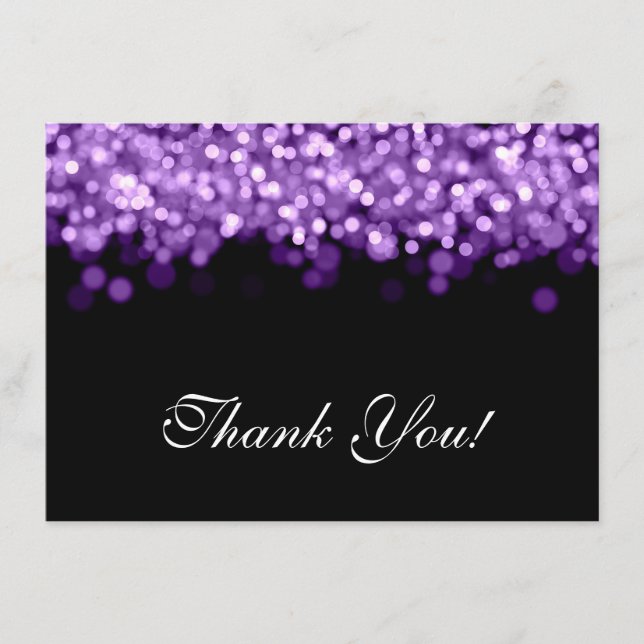 Hochzeit danke Ihnen Lila Lichter bemerken (Vorderseite)