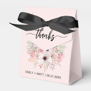 Hochzeit danke Ihnen Rustikal Pink Floral Gefallen Geschenkschachtel