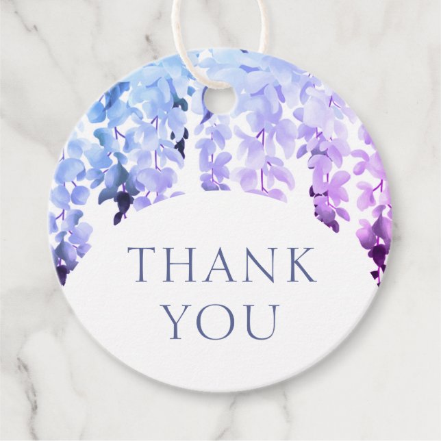 Hochzeit danke Ihnen Watercolor Floral Geschenkanhänger (Vorderseite)