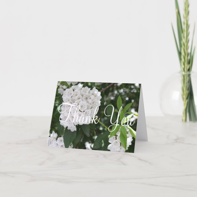 Hochzeit danke Ihnen White Mountain Laurel Blume (Vorderseite)