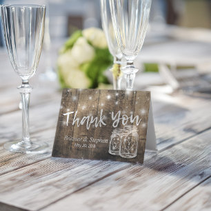 Hochzeit Danke Karte rustikale Holz Mason Jar Ligh
