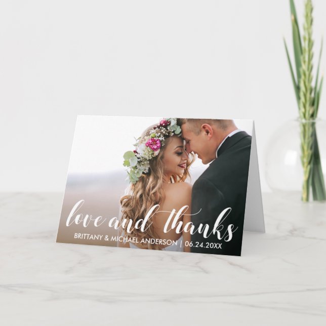 Hochzeit Danke | Liebe und Dank Foto Falten (Vorderseite)