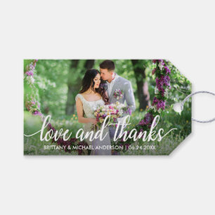 Hochzeit danke Liebe und danke Foto Geschenkanhänger