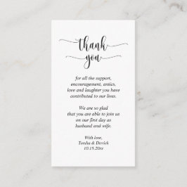 Hochzeit Danke, moderne Schrift Begleitkarte