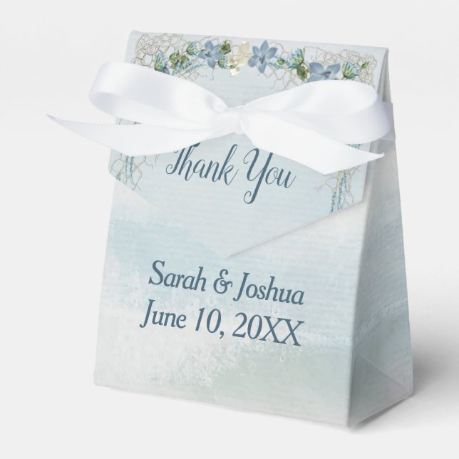 Hochzeit danke Ocean Watercolor Geschenkschachtel (Vorderseite)