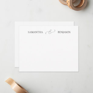 Hochzeit Danke Paar Namen Et-Zeichen Notizkarte Mitteilungskarte