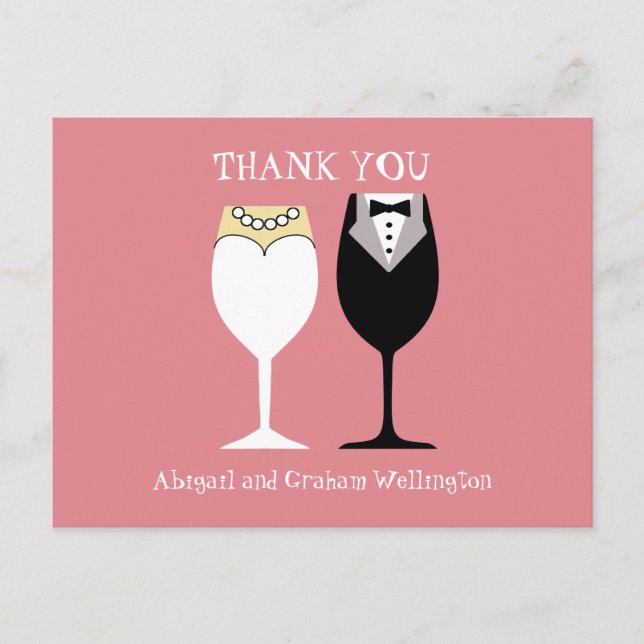 Hochzeit Danke, Postcard Postkarte (Vorderseite)