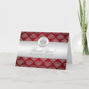 Hochzeit "Danke" Royal Crown Rot Dankeskarte