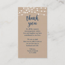 Hochzeit Danke, Rustic String Lights Kraft Encl