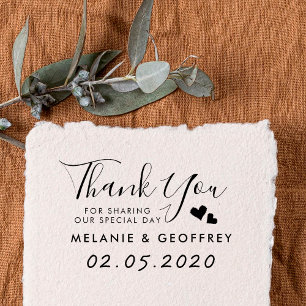 Hochzeit Danke, Script   Individuelle Namen und Da Gummistempel