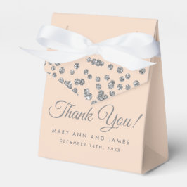 Hochzeit Danke Silver Glitzer Confetti Blush Geschenkschachtel
